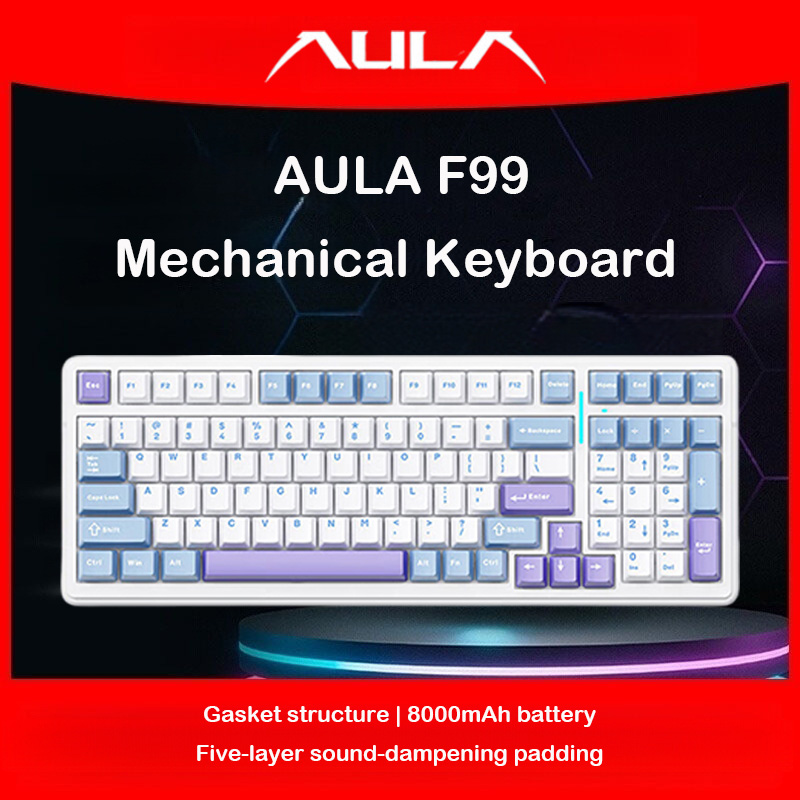 Gaming Keyboard Hot Swappable - AULA F99 기계식 키보드, 트리플 모드(2.4GHz,