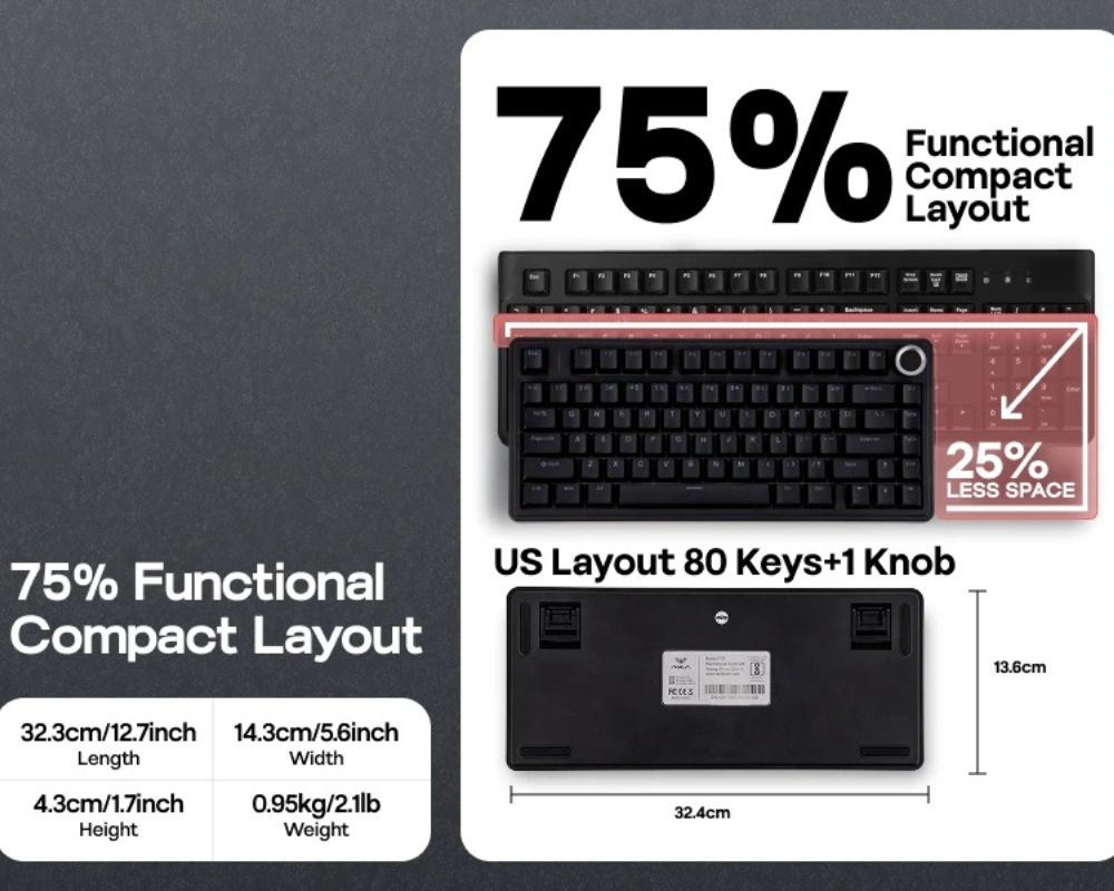 AULA F75 유선 게이밍 키보드 75% ANSI U - Gaming Keyboard Hot Swappable 리뷰 및 가격